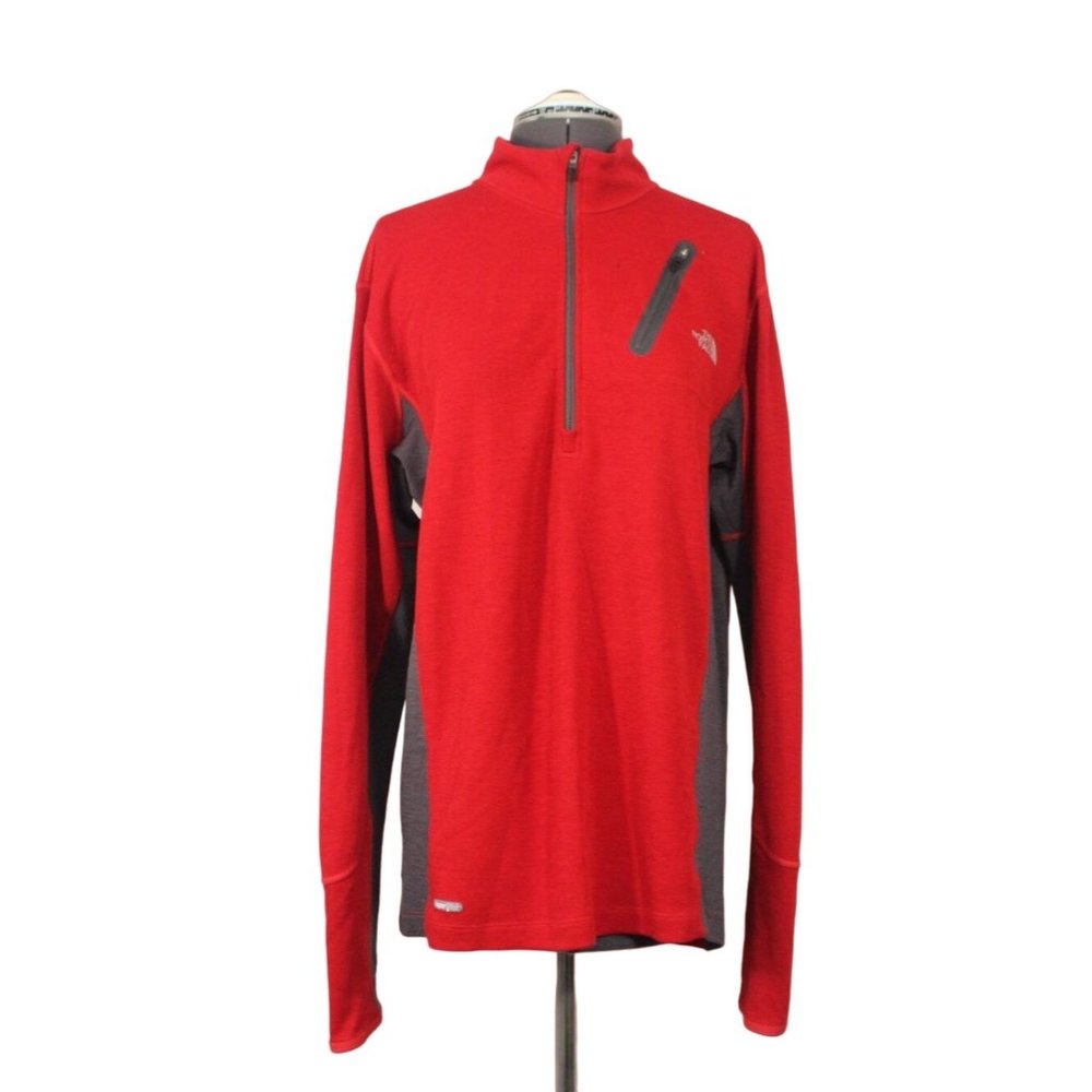 The North Face men's VaporWick wool blend 1/4 zip pullover sweatshirt L